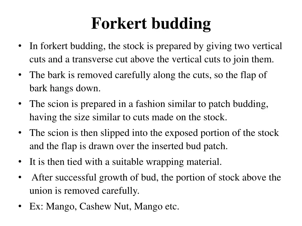 forkert budding