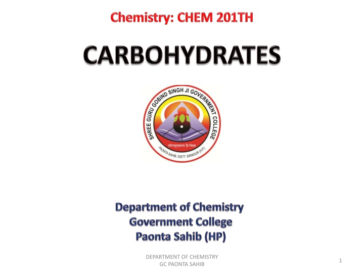 department of chemistry gc paonta sahib