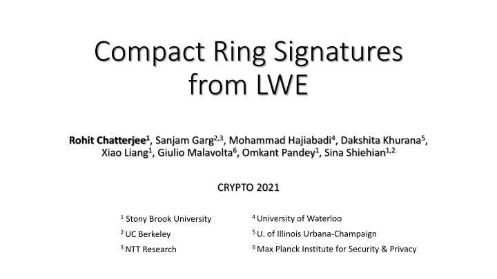 compact ring signatures from lwe