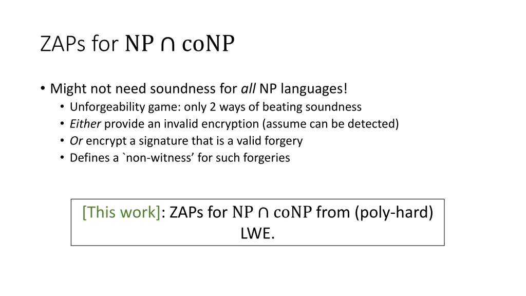 zaps for np conp