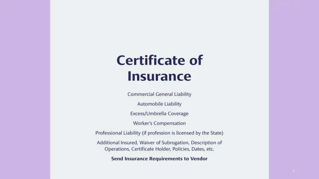 certificate of insurance