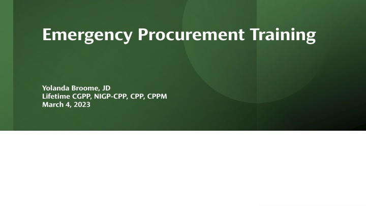 emergency procurement training