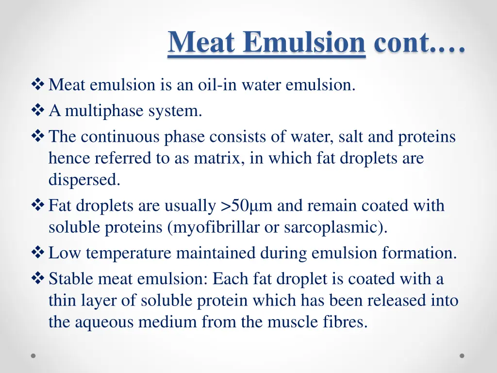 meat emulsion cont