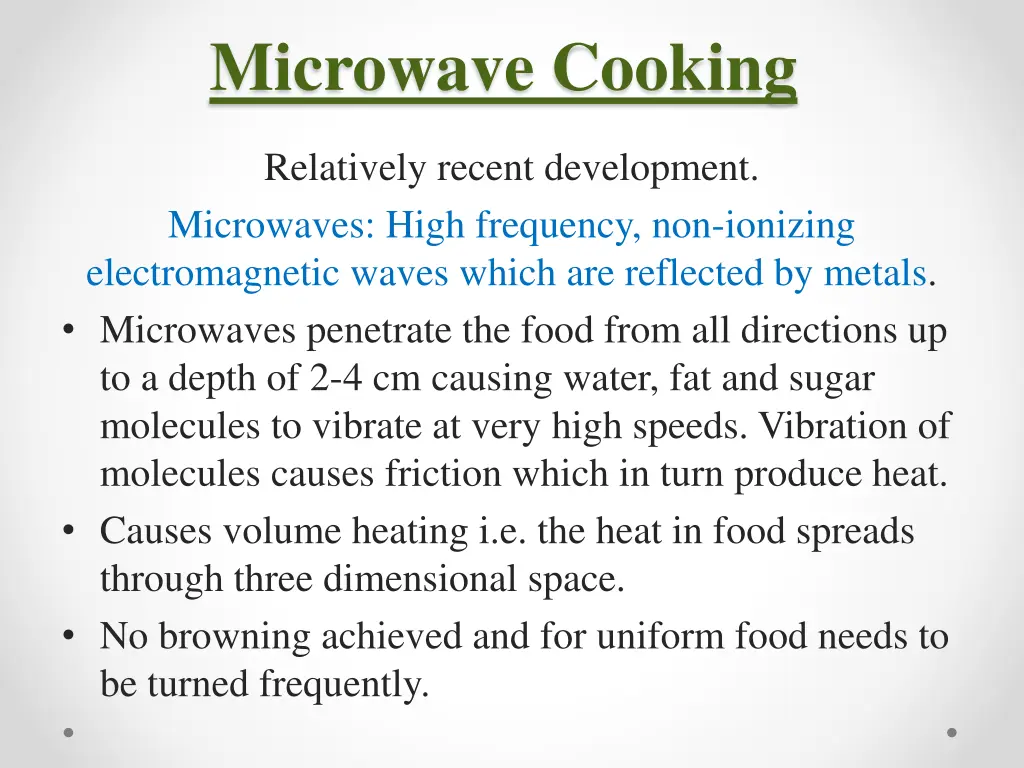 microwave cooking