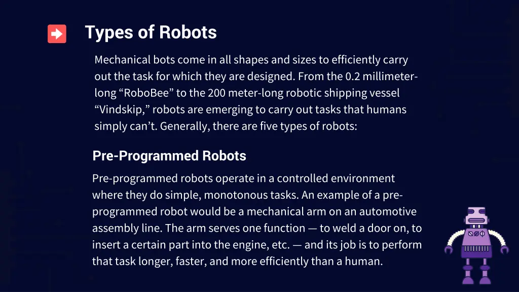 types of robots