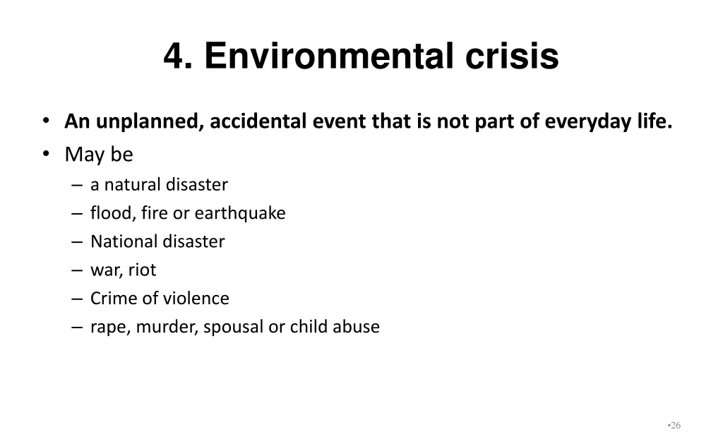 4 environmental crisis