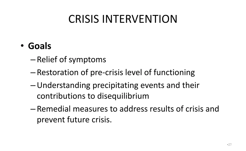 crisis intervention