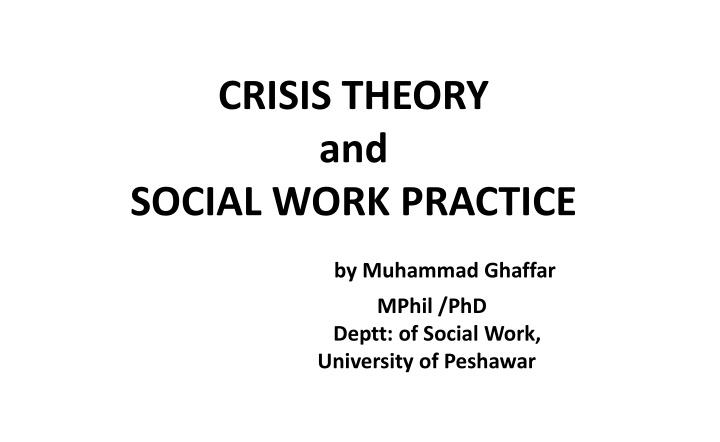 crisis theory and social work practice