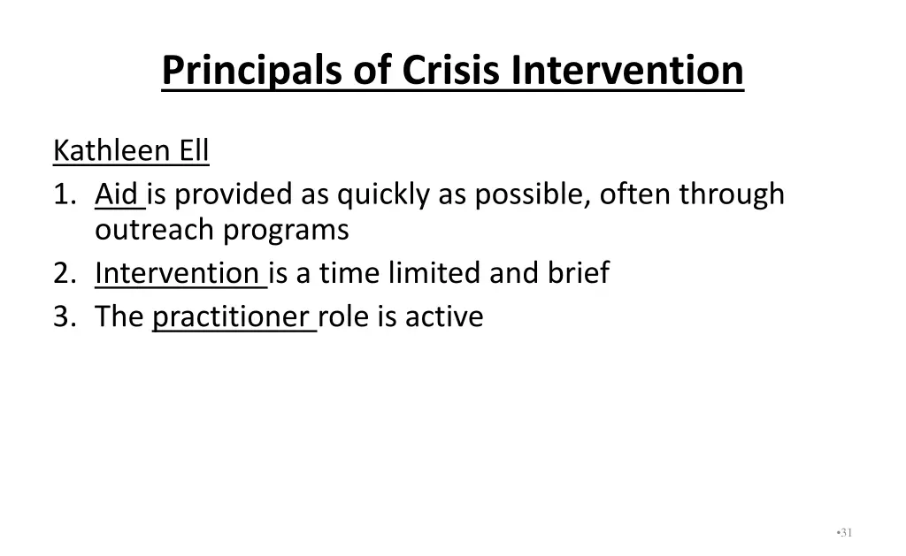 principals of crisis intervention