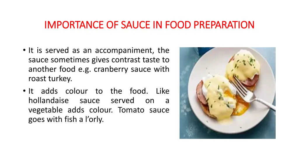 importance of sauce in food preparation 1