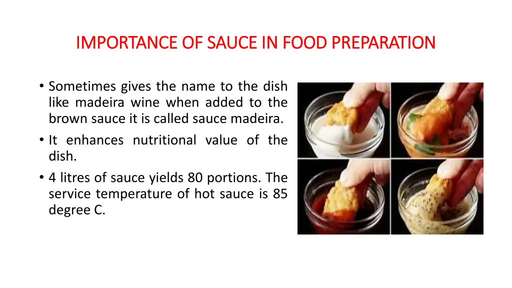 importance of sauce in food preparation 2