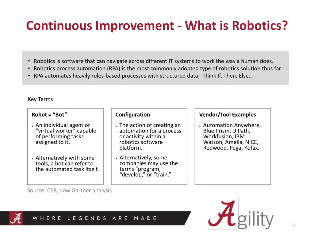 continuous improvement what is robotics