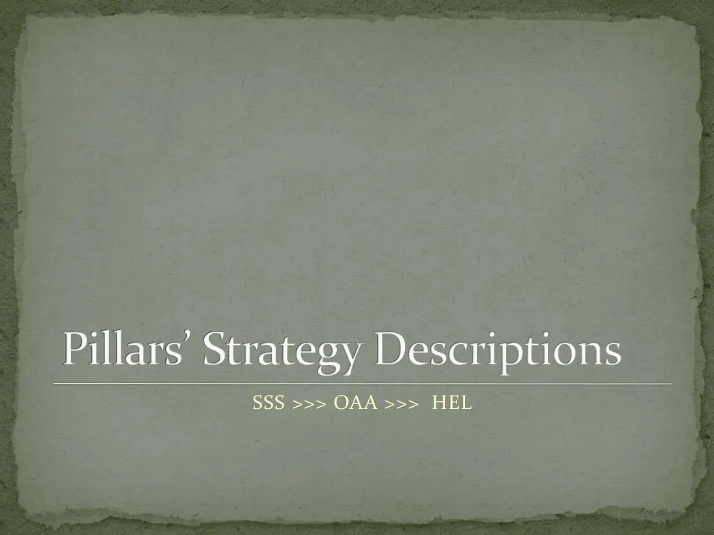 pillars strategy descriptions