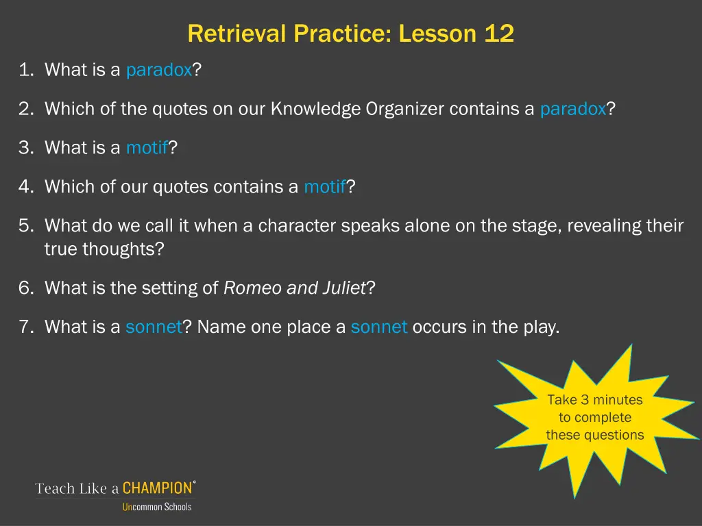 retrieval practice lesson 12