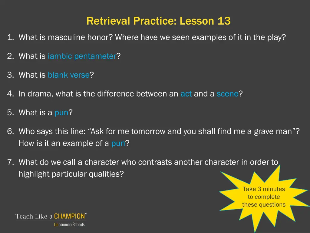 retrieval practice lesson 13