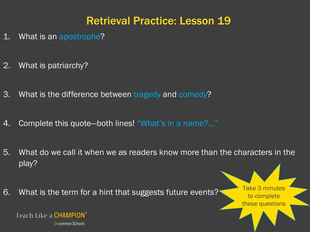 retrieval practice lesson 19