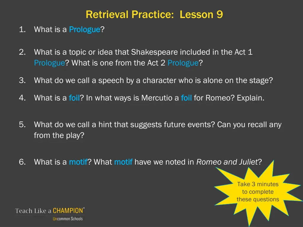 retrieval practice lesson 9 what is a prologue