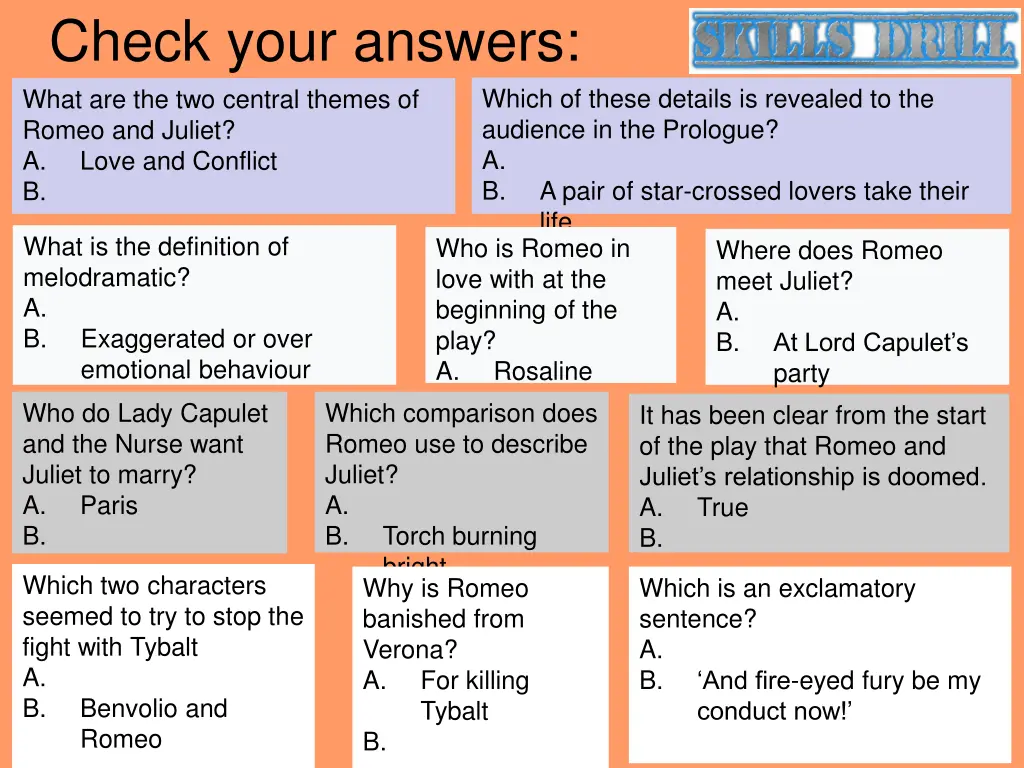 check your answers what are the two central