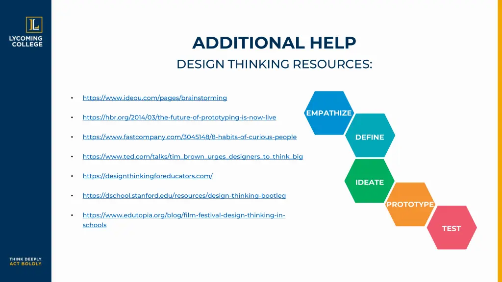 additional help design thinking resources