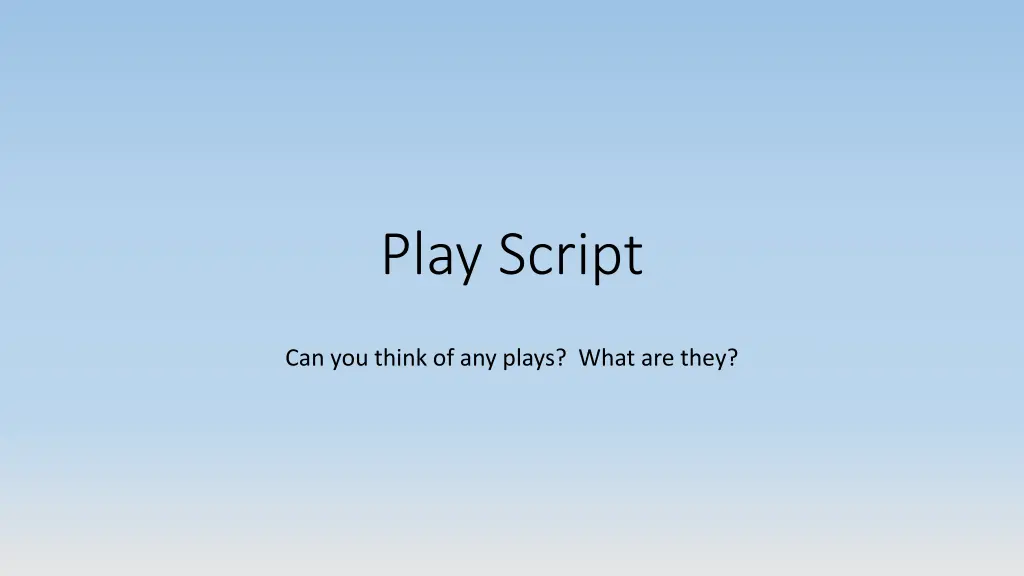 play script