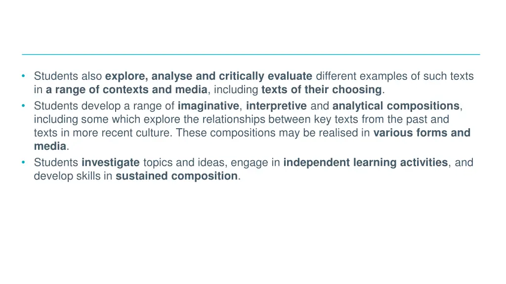 students also explore analyse and critically