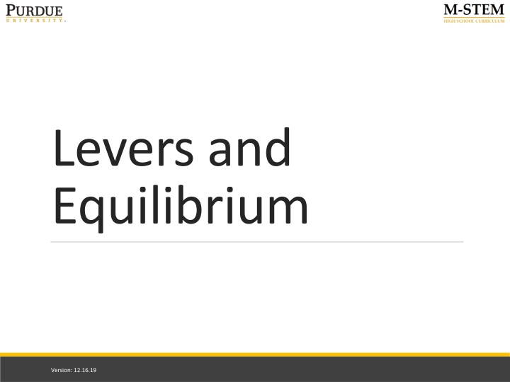 levers and equilibrium