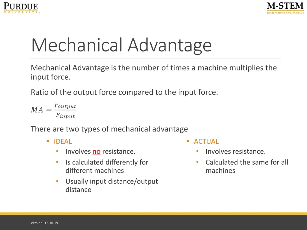 mechanical advantage