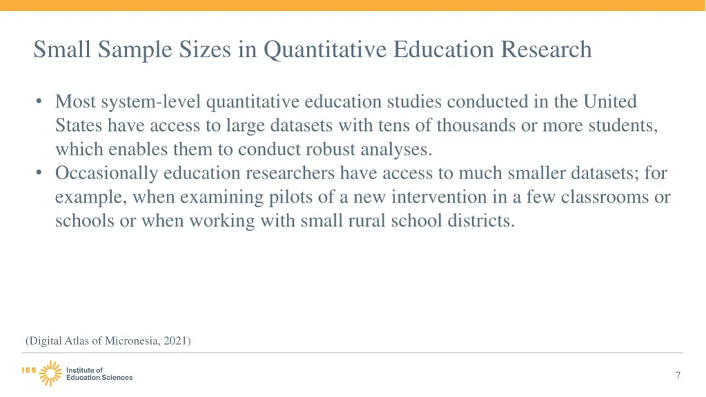 small sample sizes in quantitative education