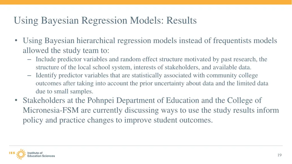 using bayesian regression models results