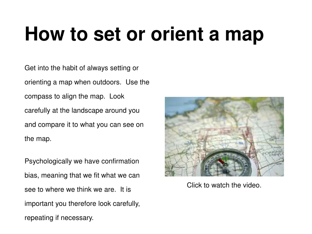 how to set or orient a map