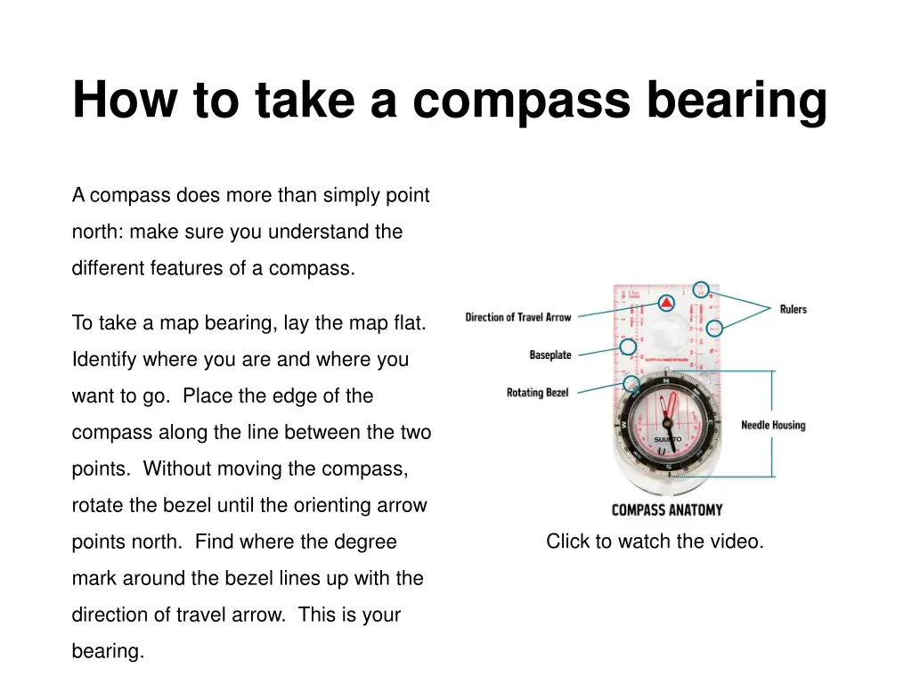 how to take a compass bearing