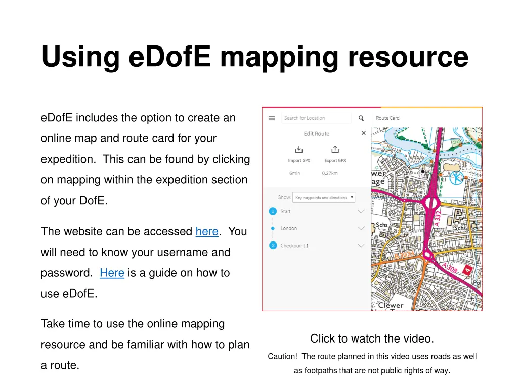 using edofe mapping resource