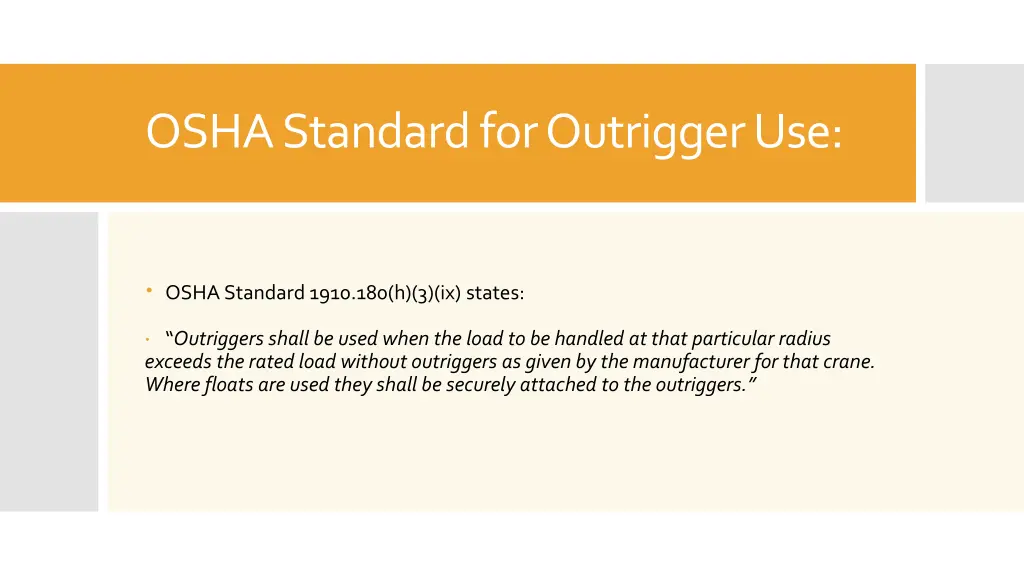 osha standard for outrigger use