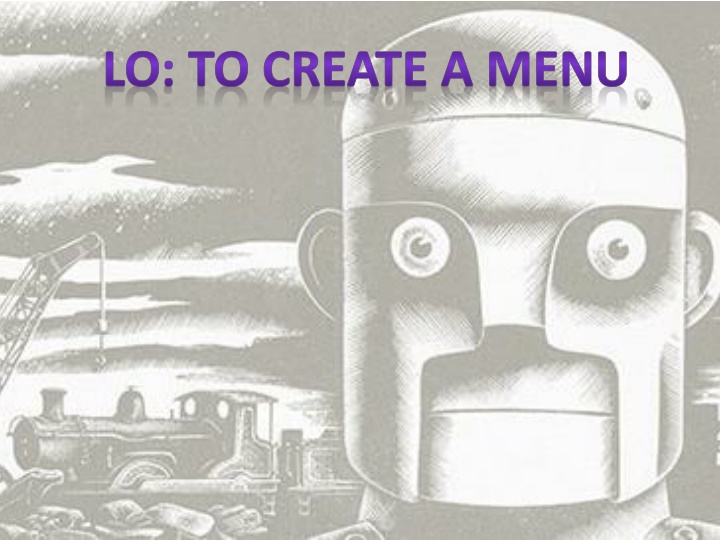 lo to create a menu