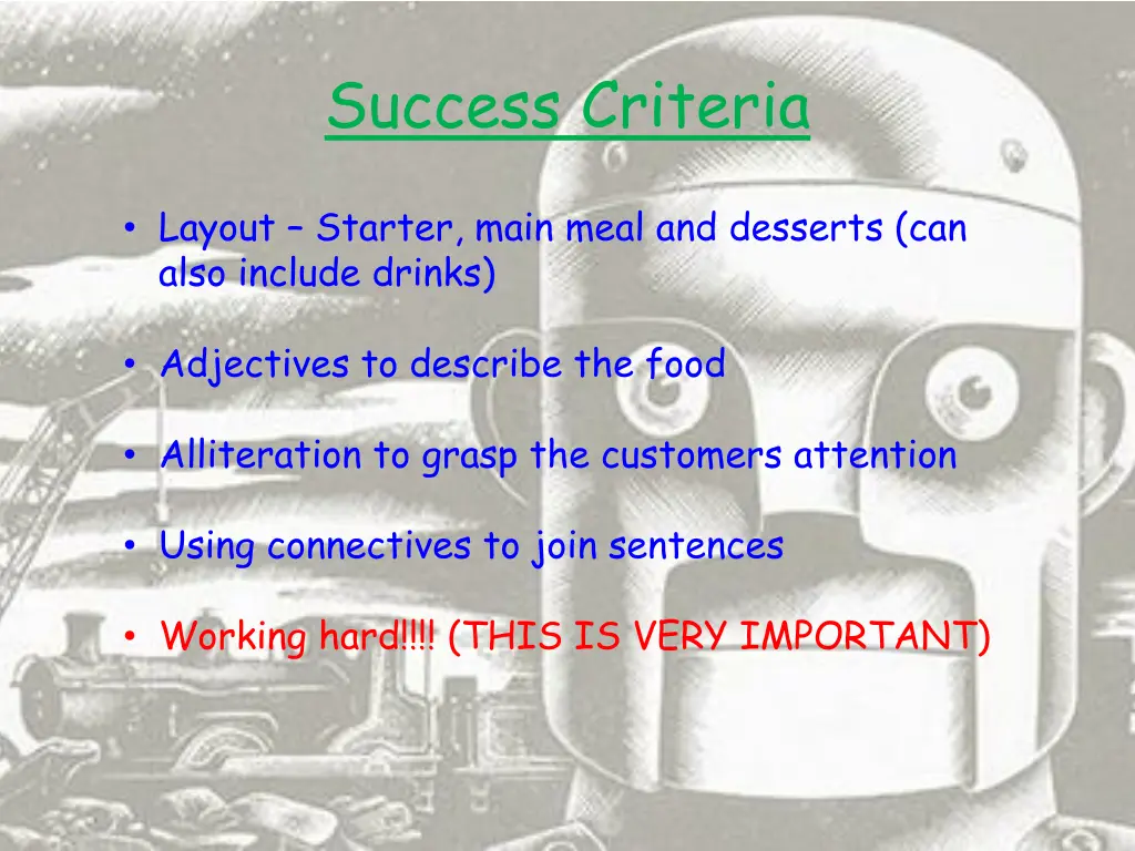 success criteria