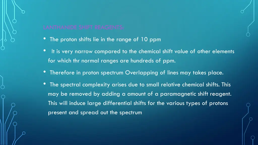 lanthanide shift reagents the proton shifts