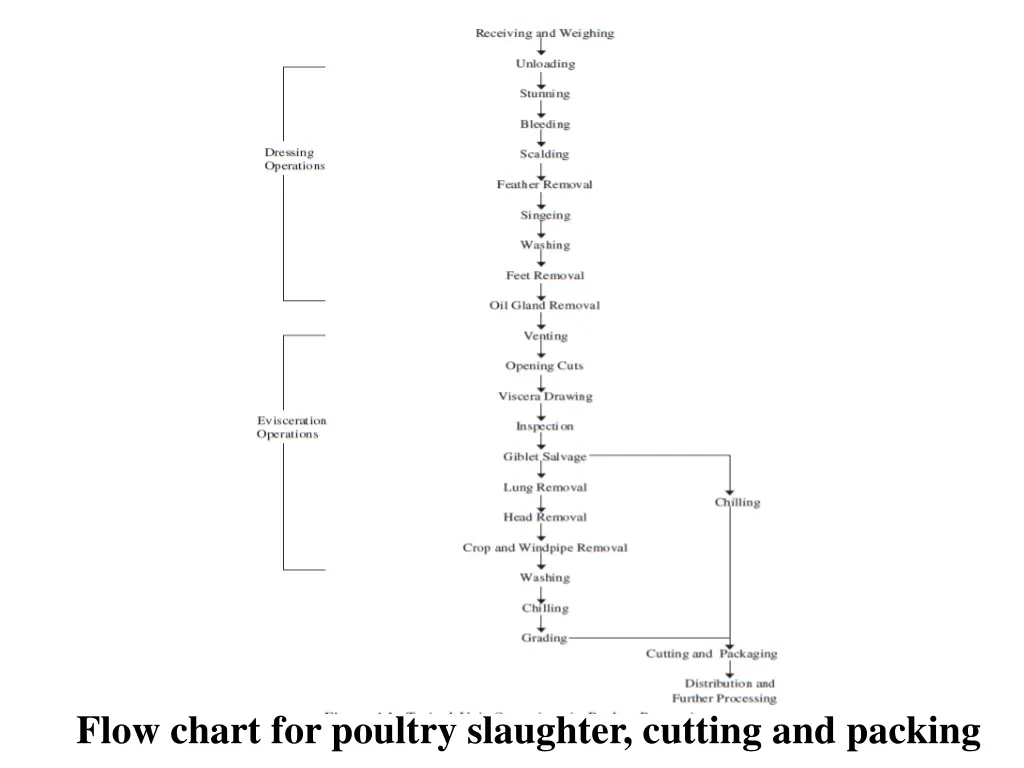 flow chart for poultry slaughter cutting