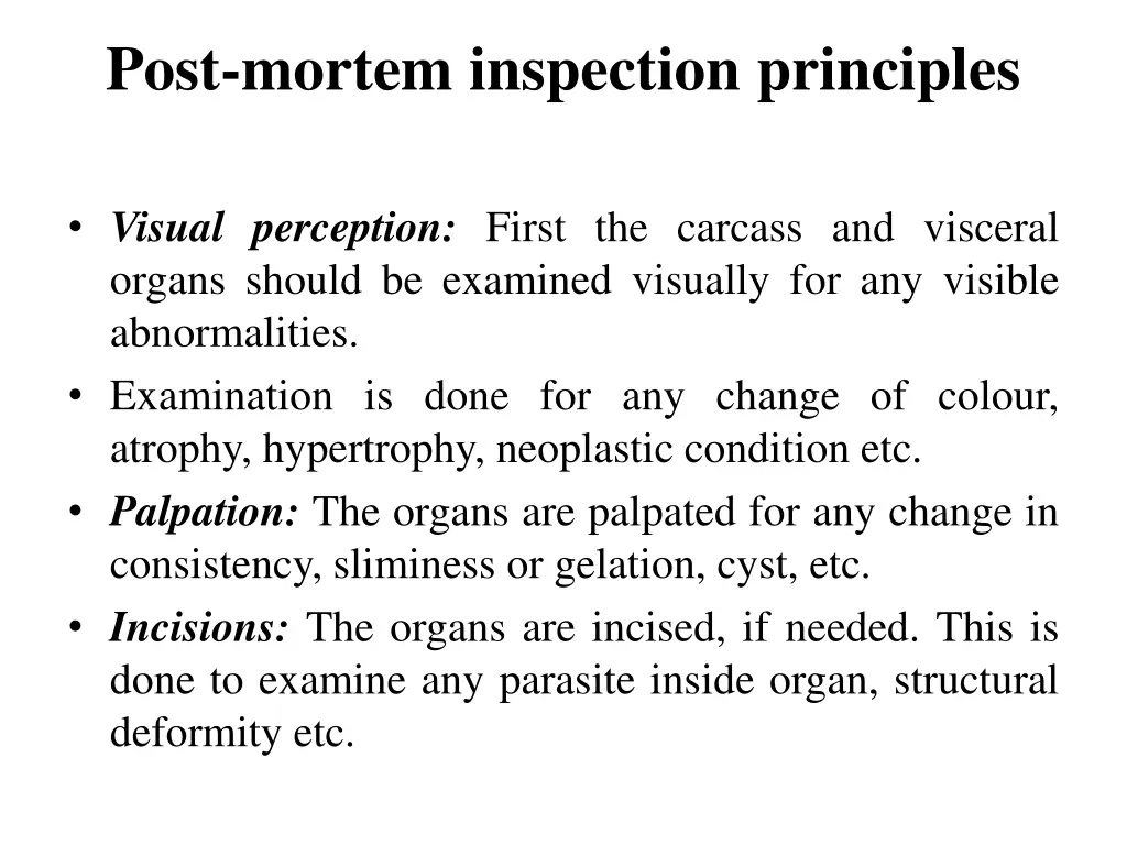 post mortem inspection principles