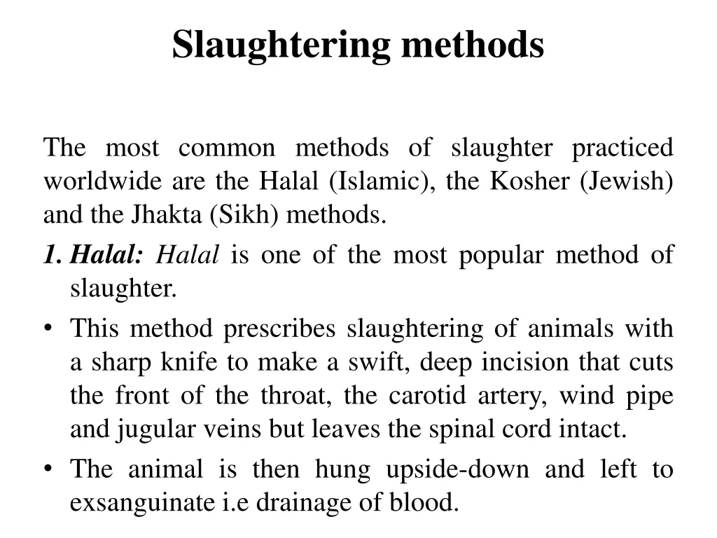 slaughtering methods