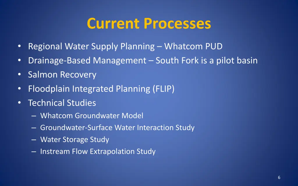 current processes