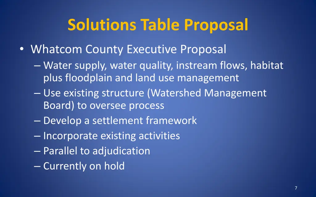 solutions table proposal