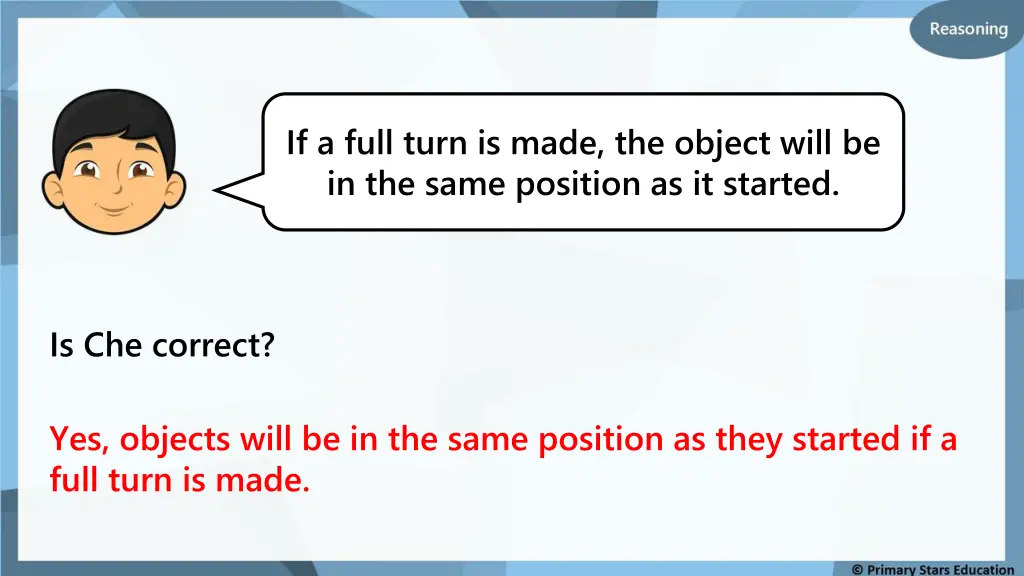 if a full turn is made the object will