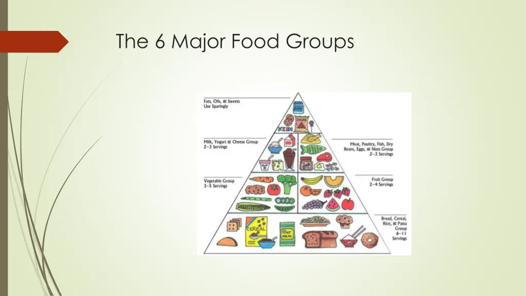 the 6 major food groups