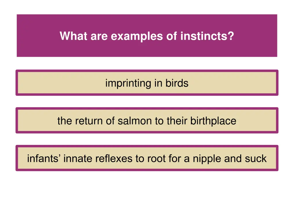 what are examples of instincts