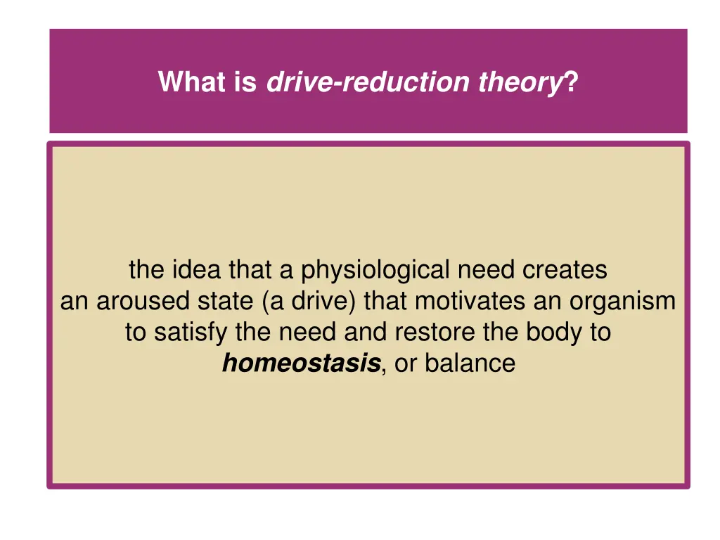 what is drive reduction theory