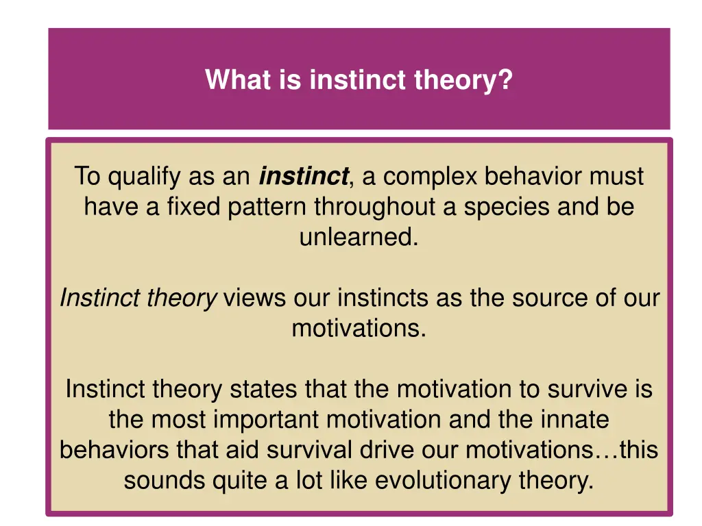 what is instinct theory