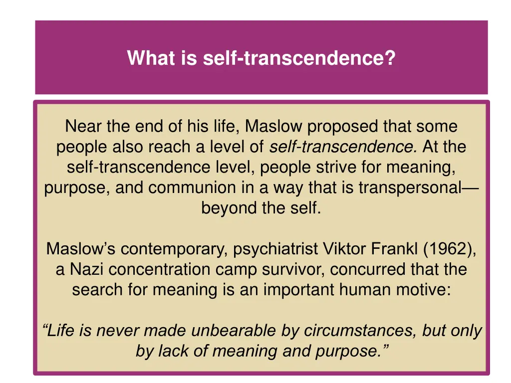 what is self transcendence