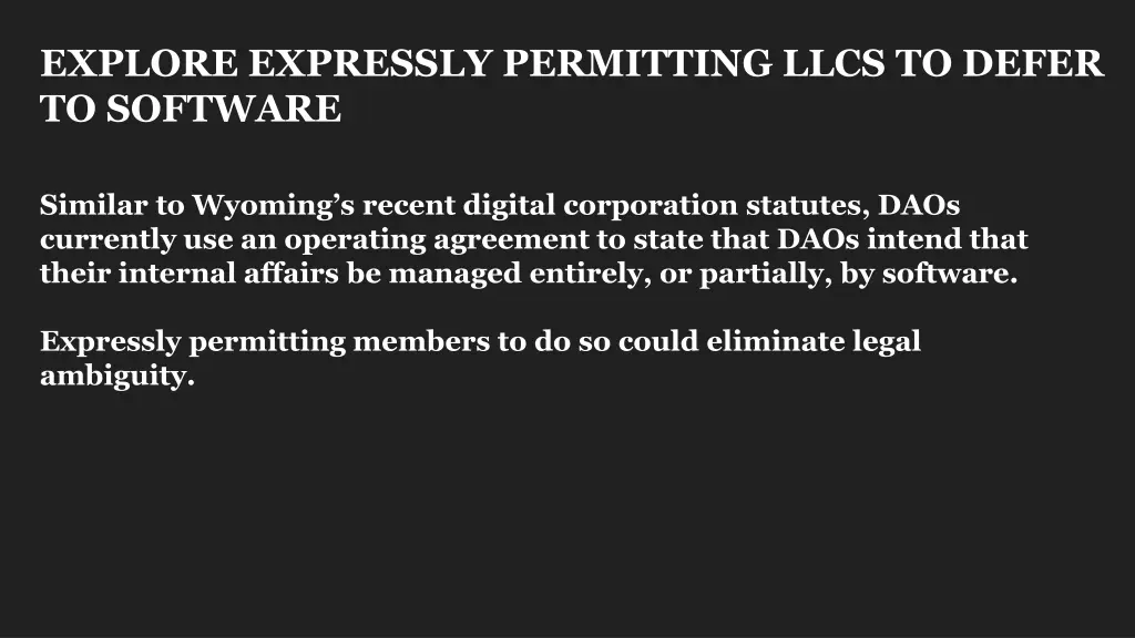 explore expressly permitting llcs to defer