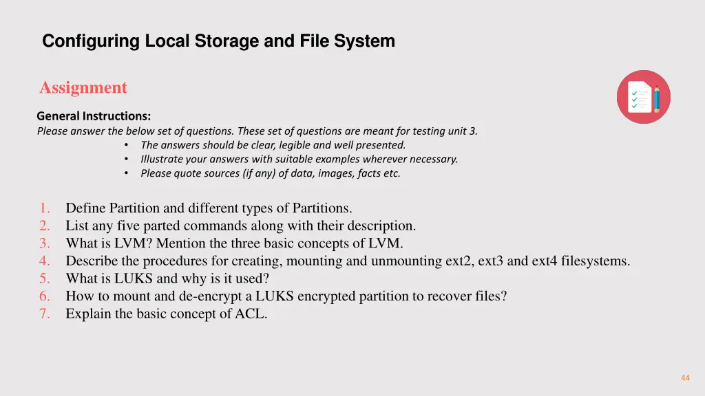 configuring local storage and file system