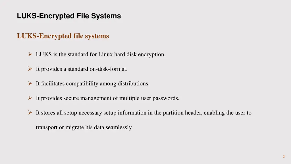 luks encrypted file systems